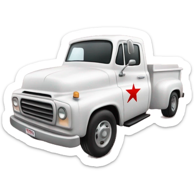 white pick up truck that says star line tours in red ink sticker