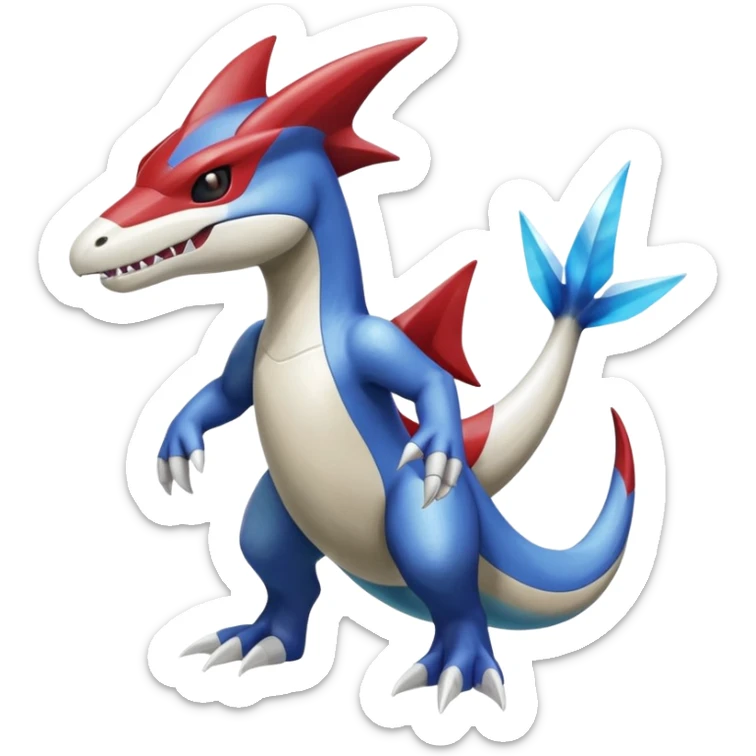 Shiny Koraidon-Latios-Marowak-Gabite-Fakémon-hybrid-creature (full body)  sticker