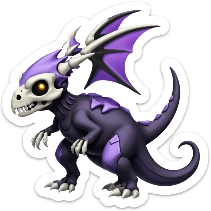 Shiny Duskull-Cubone-Salandit-Fakémon-hybrid-creature (full body)  sticker