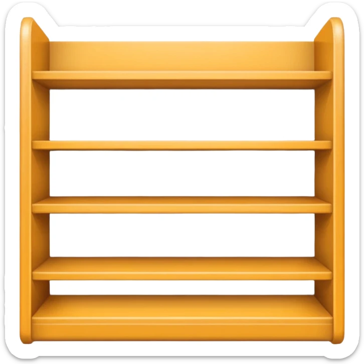 emoji of open magazine, inside the magazine there are illustrated empty shelfs sticker