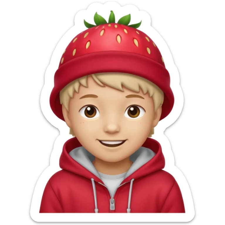 Kids in Fruit Clothes 
A kid wearing hoodies and strawberry hat




































 sticker