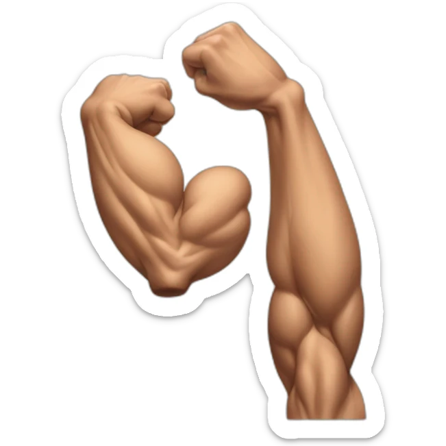 muscle imbalance in the arms with one arm smaller than the other sticker