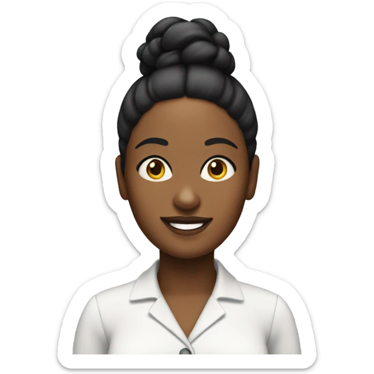 Make a black nanny in her fifty’s with a bun and make her look Sri Lanka sticker