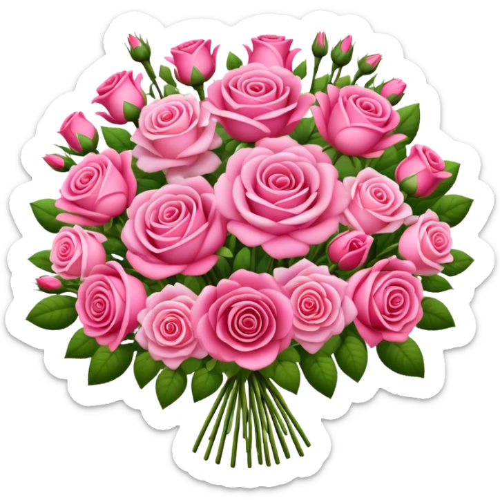 Huge pink flower bouquet with different flowers and pink tones and roses sticker