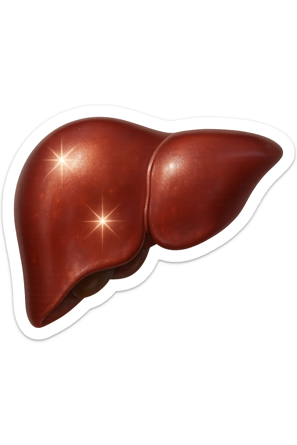 fegato realistico con scintille di brillantezza 3d sticker