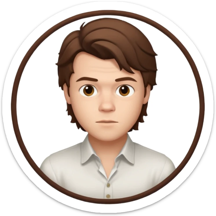 une personne joli, qui ressemble a harry styles de 3 quart  dans un rond  sticker