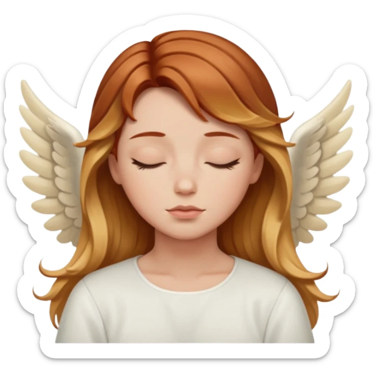 Sleepy angel with auburn hair the blonde balayage sticker