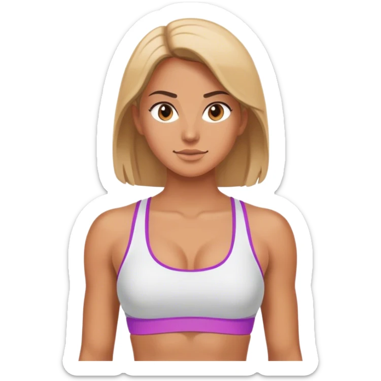 full upper body female back with sports bra tanned sticker