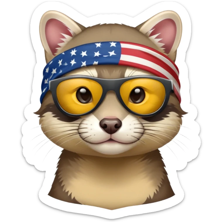 These two animals look like they run the streets — ferret and wildcat, dripped out in shades and bandanas sticker
