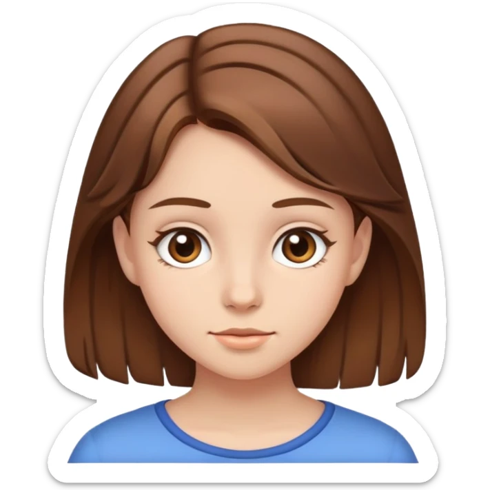 Teenager girl with brown hair sticker