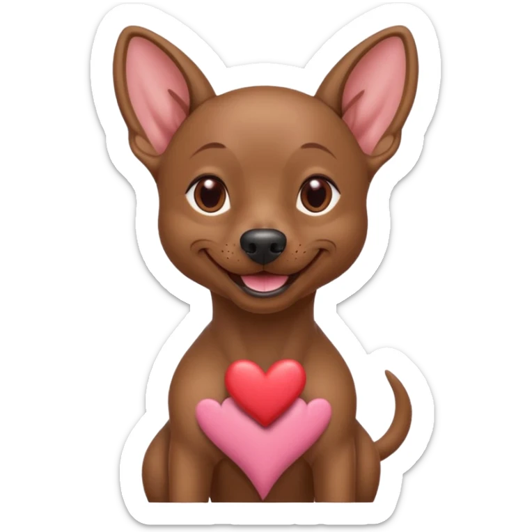 Muscular Xoloitzcuintle Dog smiling with hearts coming from eyes sticker