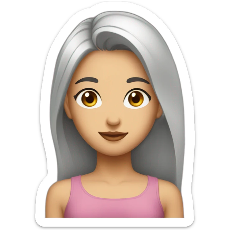 Girl with brwon eyes and light brwon and cerly hair and nice eyebrows ans iranian sticker