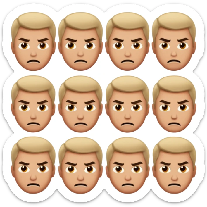 10 Caucasian brothers in bible story with jealous angry faces sticker