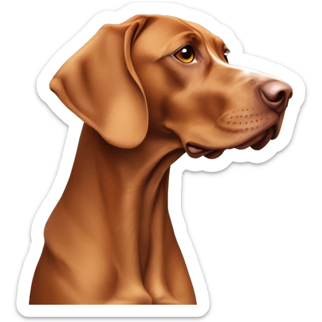 Vizsla full height aging with white fur concentrated around the nose and eyes sticker