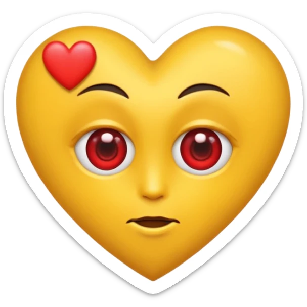 Cara amarilla con corazones en Los ojos y las megillas Rojas sticker