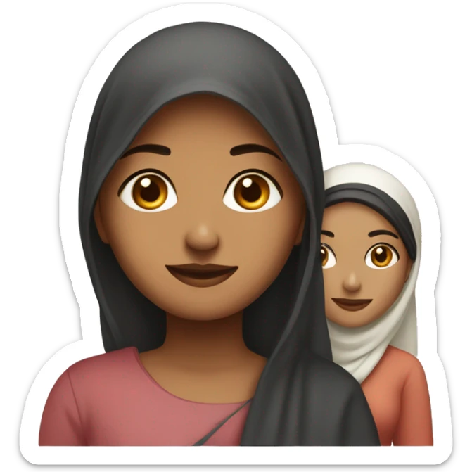 One hindu young women and one muslim young women sticker