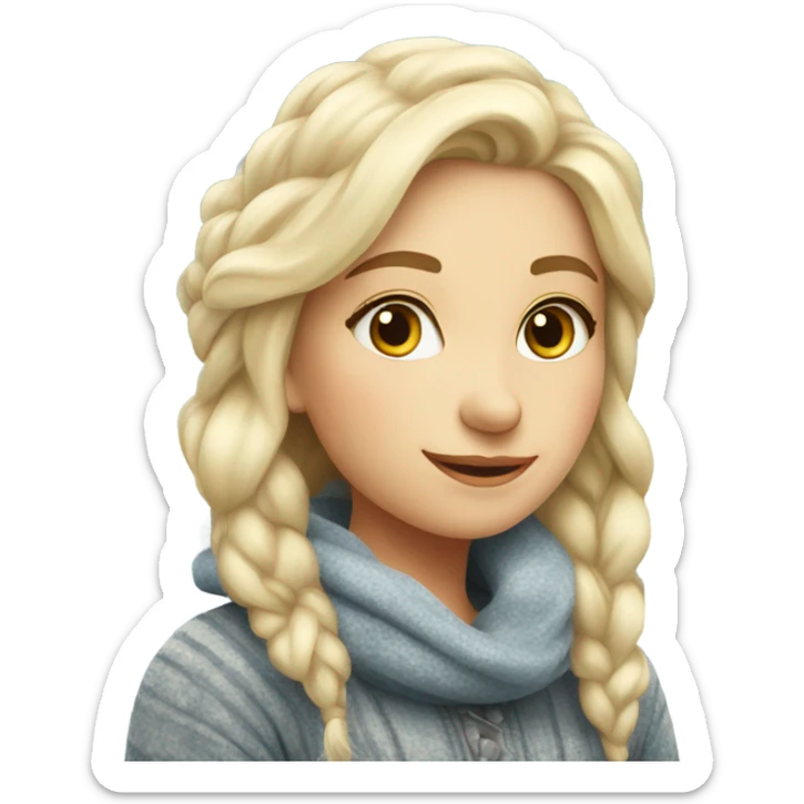 cozy beautiful finnish blond winter girl sticker