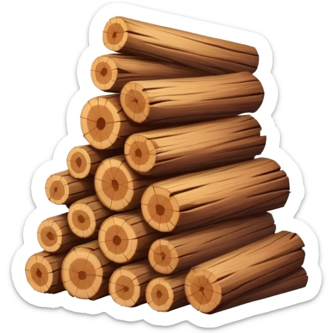 pile of wood sticker