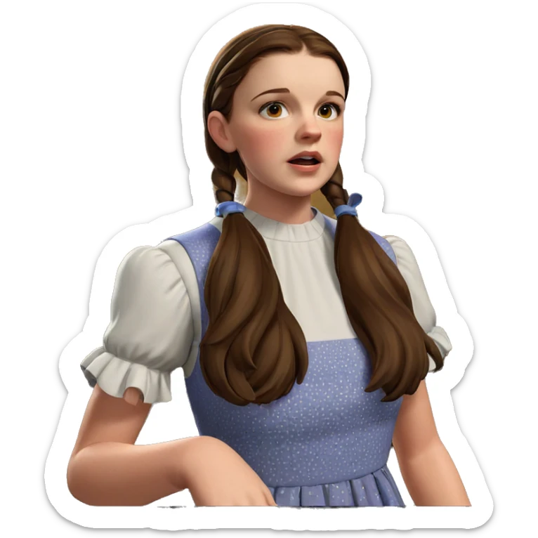 brown haired girl in dress sticker
