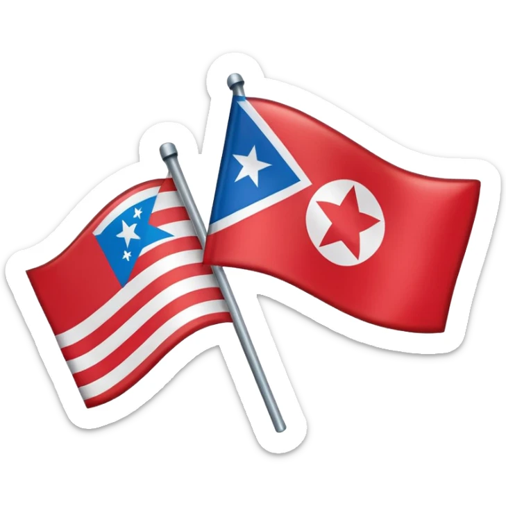 About a emoji flag hack combination with Puerto Rico + North Korea emoji flag combination flag hack as a flag sticker