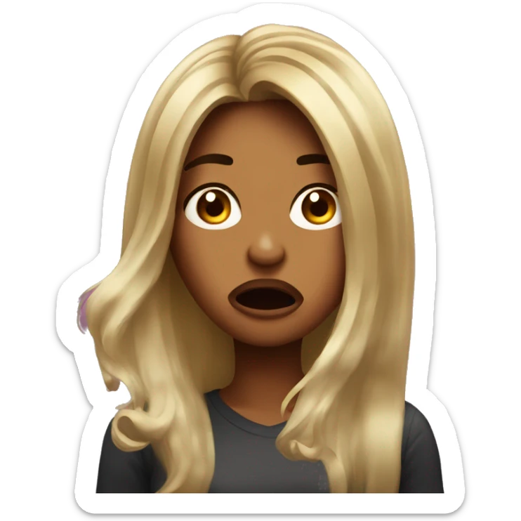 Shocked and grossed out women with long balayage hair sticker