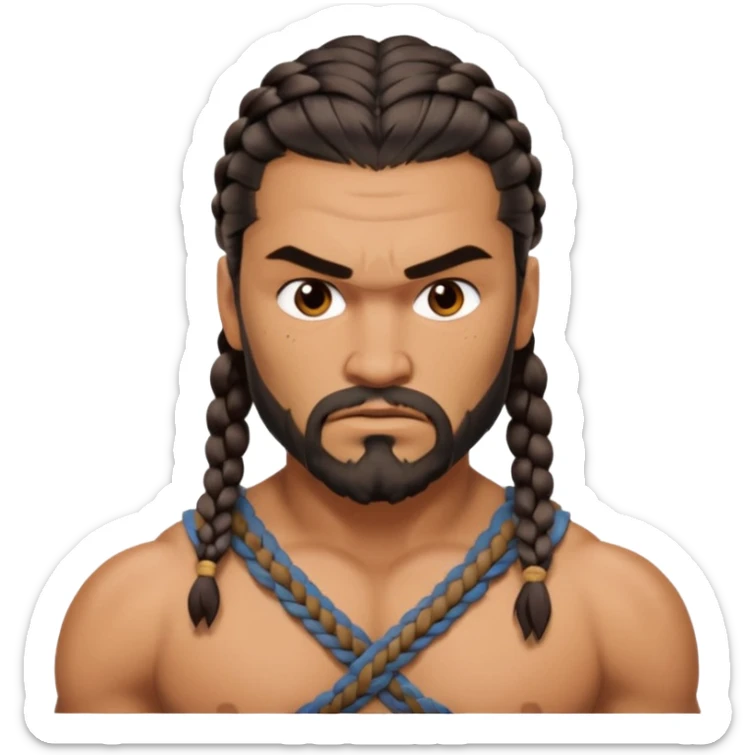 Khal Drogo  wihtout crown   from Games of throne character face only front face sticker