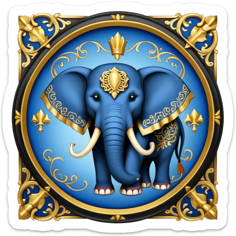 Republican Party Elephant but in a Game Of Thrones Intro Sigil Form - in a square picture frame sticker