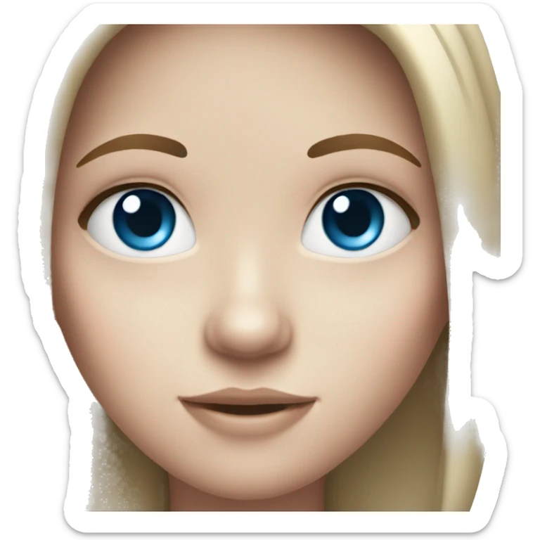 White girl with long straight dark red hair blue eyes  sticker