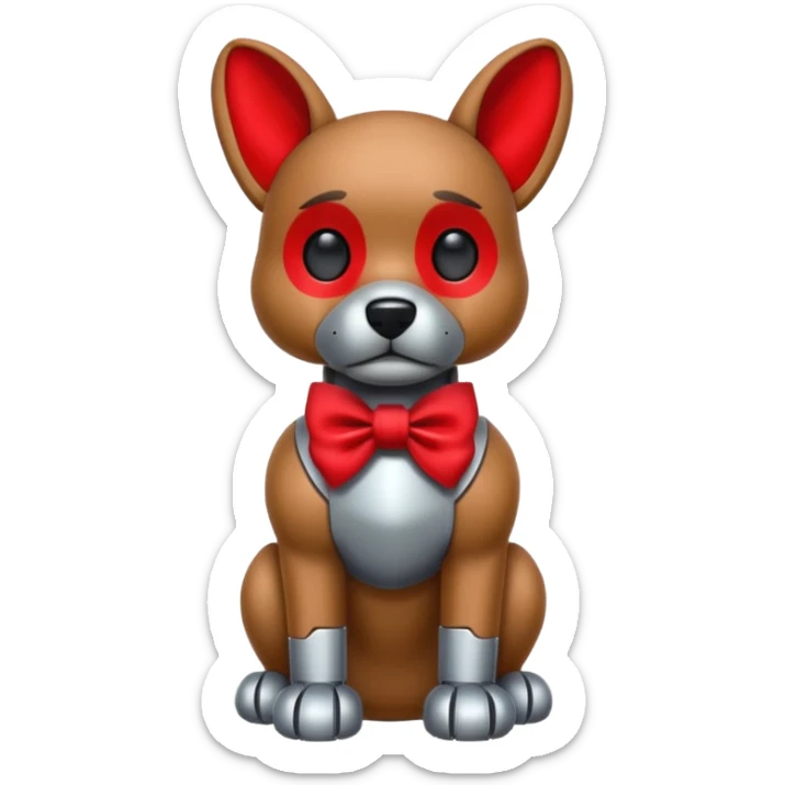 animatronic dog with red bow time like fnaf but dog emoji ios sticker