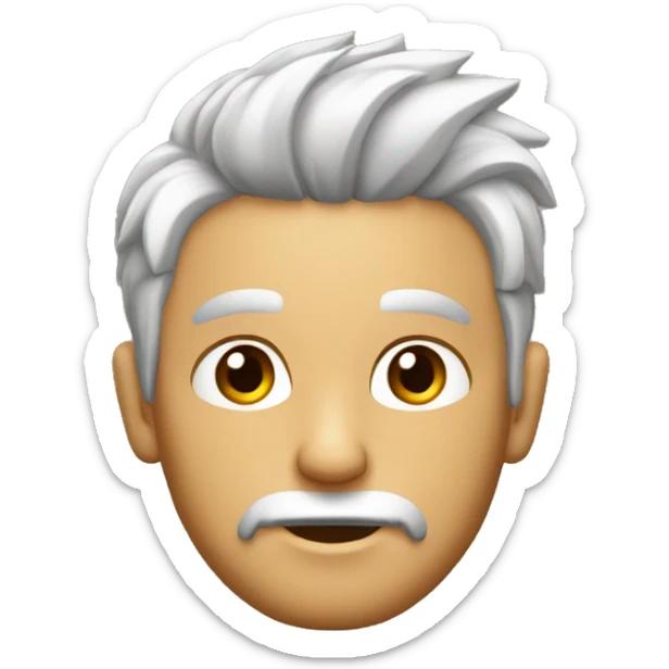 Hombre con pelo corto peinado hacia delante y con perilla sticker