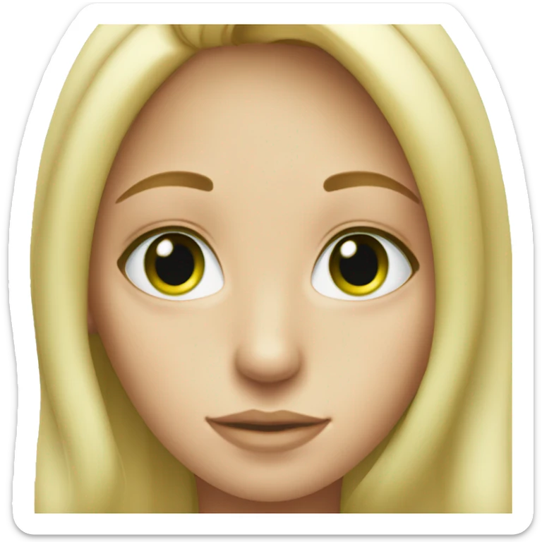 Blonde green eyes girl with little freckles sticker