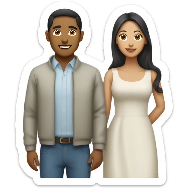 Filipino Man and Mixed Race Woman Couple  sticker