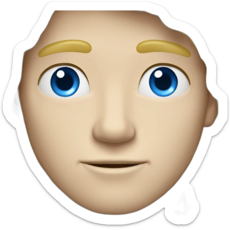 Homme blanc blond aux yeux bleus lève la main droite sticker