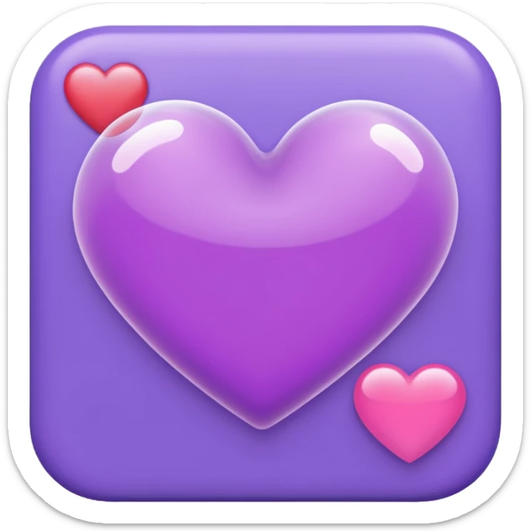 word bitch in purple, with a heart for the dot in the i sticker