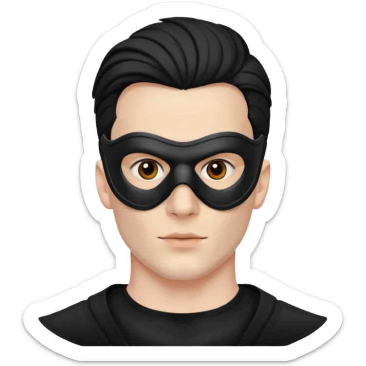 Make emoji of man attractive who wear fully  mask  and sigma mal sticker