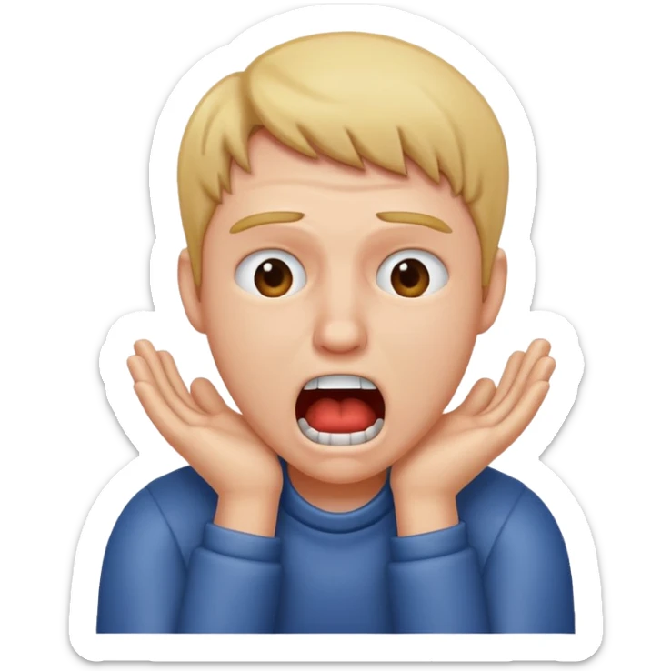 A person jokingly choking themselves to show they are frustrated  sticker