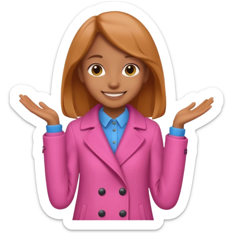 A caramel skinned girl that’s skinny and wears a pink coat  sticker