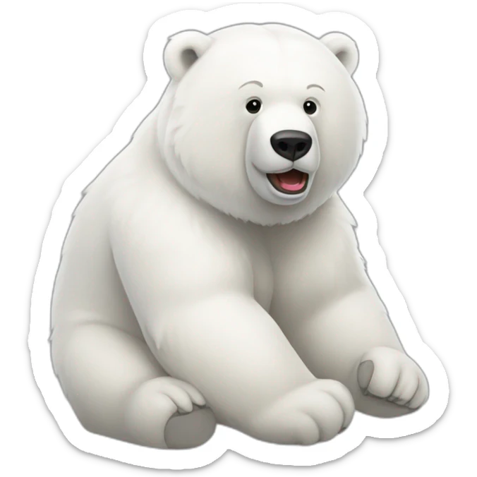 Oso polar animado hacienod todo tipo de gestos o expesion sticker