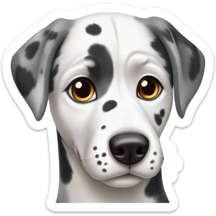 dalmatian and white and grey siberian husky with big heart over head sticker