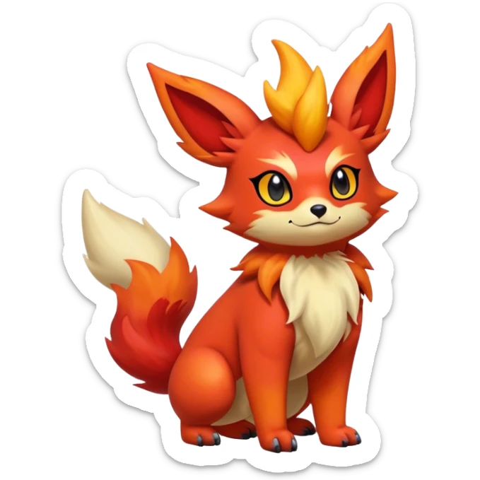 Quilava-Litten-Flareon-fantasy-animal-creature-hybrid full body sticker