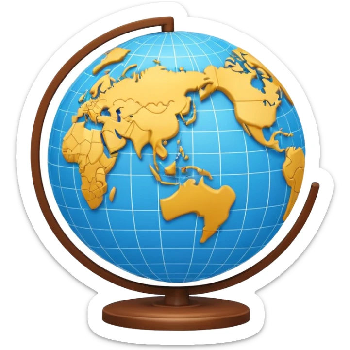 Minimal 3D emoji style stock chart combined with globe, international stocks icon, financial market symbol, neutral colors, clean shading, professional look, transparent background, no flags, no brand logos sticker