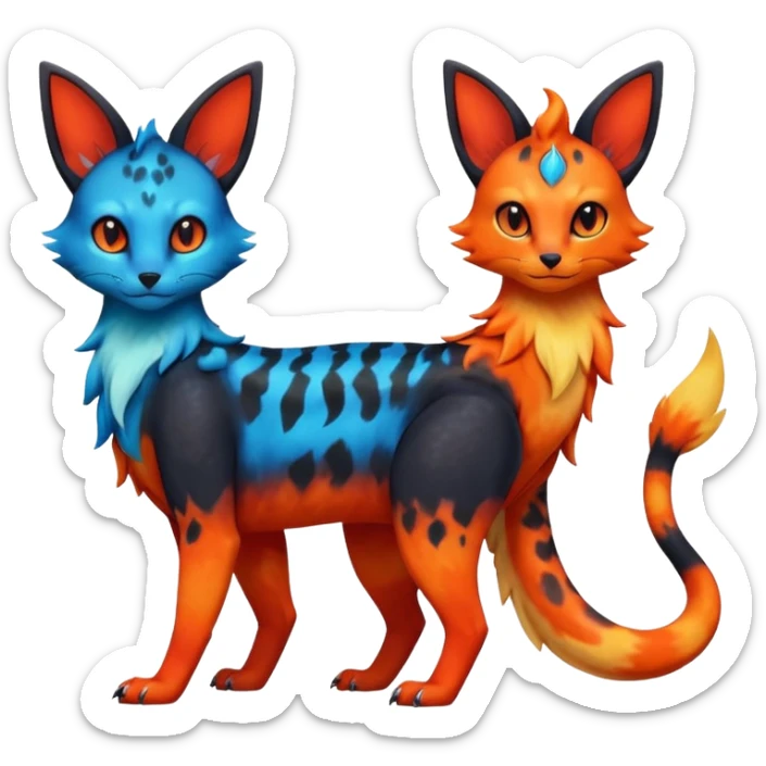 magma-gradients-colored Salandit-Umbreon-Flareon-Serval-Hybrid (Full body) sticker