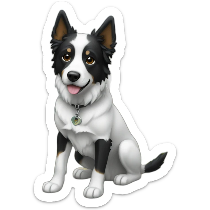 chien terre-neuve noir et avec une petite tâche blanche sur la gorge sticker