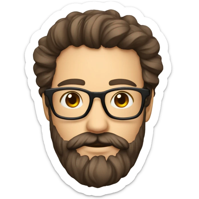Homme cheveux brun barbe lunette  et on vois le buste sticker