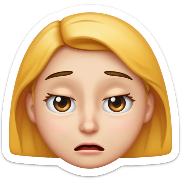 quiero un emoji como este tipo(😧😐🫩😴🫠😲)pero q tenga un ojo titilando del estrés sticker