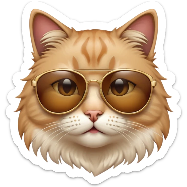 A cat wearing a sunglasses crying because the sunglasses have to be real glasses ￼￼ sticker