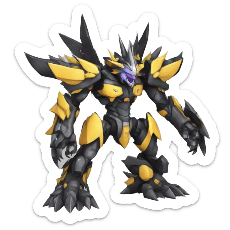  Cool Edgy Digimon-Fakemon-WarGreymon with edgy markings full body sticker