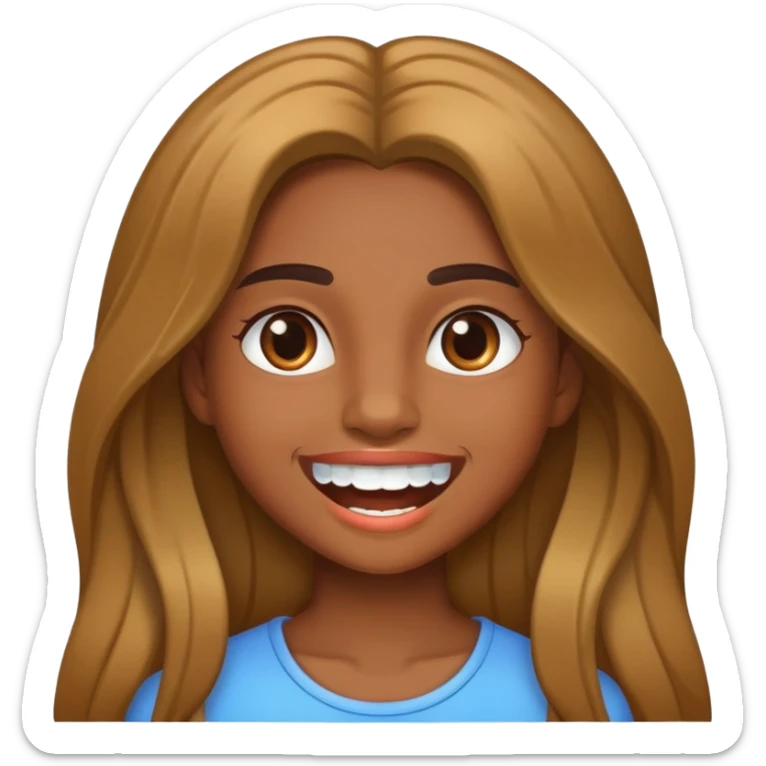 Una niña pero que sea un conguito con pelo largo y dientes blancos sticker