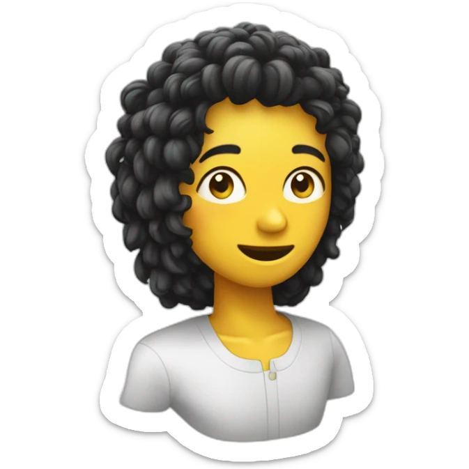 une personne noir aux cheveux boucler qui mange des bananes sticker