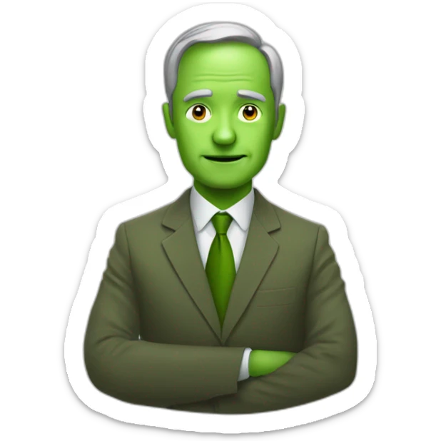 A green politician who is forced to work with the social democrats sticker